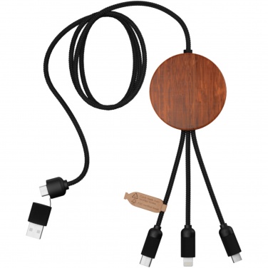 Logo trade promotional gifts image of: SCX.design C40 5-in-1 rPET light-up logo charging cable and 10W charging pad