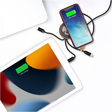 Logo trade advertising products picture of: SCX.design C40 5-in-1 rPET light-up logo charging cable and 10W charging pad