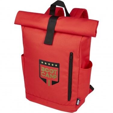 Logo trade promotional giveaway photo of: Byron 15.6" GRS RPET roll-top backpack 18L
