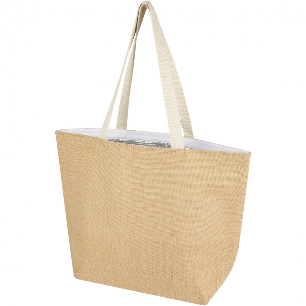 Logo trade business gifts image of: Juta 300 g/m² jute cooler tote bag 12L