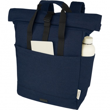 Logo trade promotional giveaway photo of: Joey 15” GRS recycled canvas rolltop laptop backpack 15L
