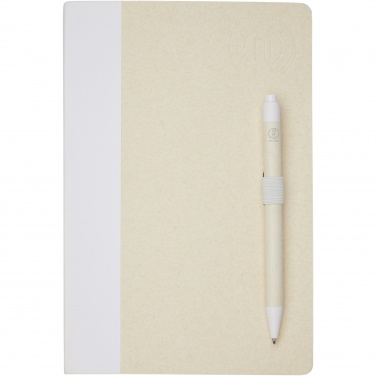 Logo trade advertising products image of: Dairy Dream A5 size reference recycled milk cartons notebook and ballpoint pen set