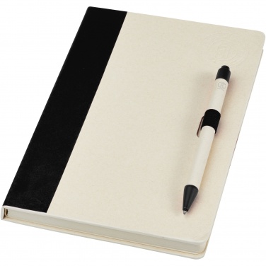 Logo trade business gifts image of: Dairy Dream A5 size reference recycled milk cartons notebook and ballpoint pen set