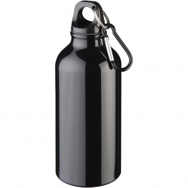 Logotrade advertising product image of: Oregon 400 ml RCS certified recycled aluminium water bottle with carabiner