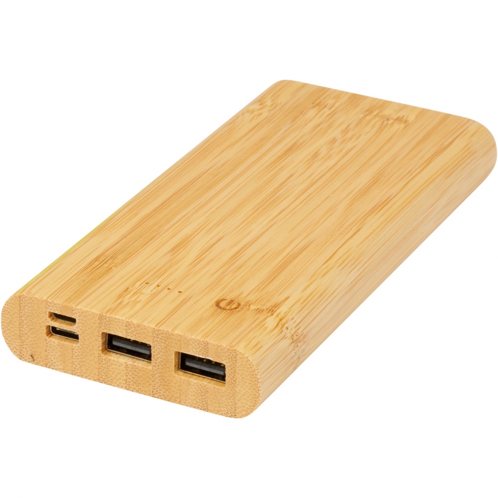 Logo trade promotional merchandise image of: Tulda 10.000 mAh bamboo power bank