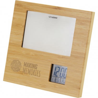 Logotrade promotional products photo of: Sasa bamboo photo frame with thermometer