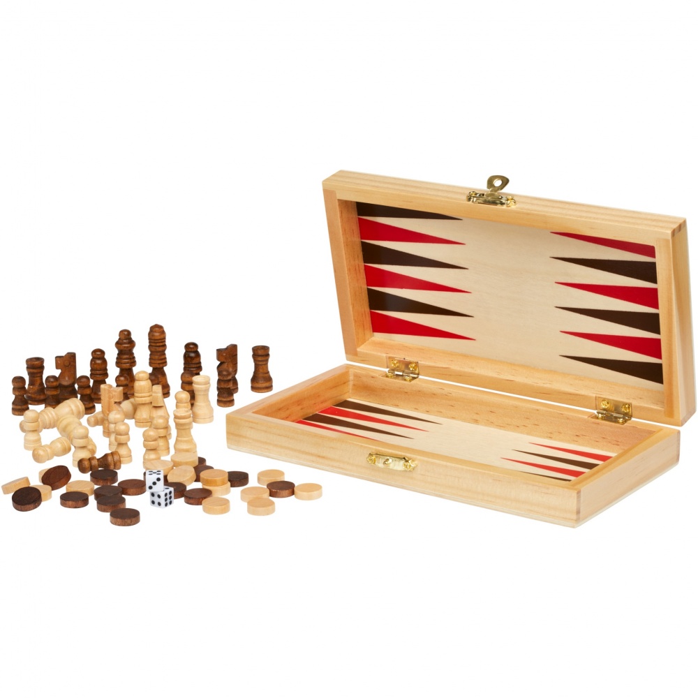 Logotrade promotional merchandise image of: Mugo 3-in-1 wooden game set