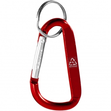 Logo trade business gifts image of: Timor RCS recycled aluminium carabiner keychain