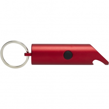 Logo trade promotional giveaways image of: Flare RCS recycled aluminium IPX LED light and bottle opener with keychain
