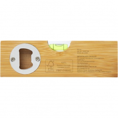 Logo trade corporate gift photo of: Flush bamboo spirit level with bottle opener