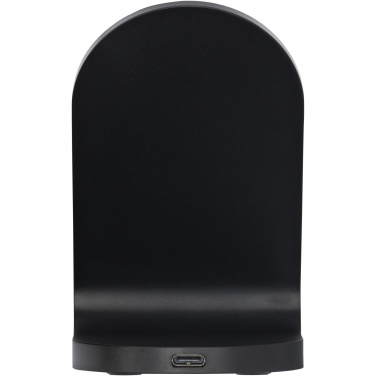 Logo trade promotional products picture of: Loop 15W dual coil RCS recycled plastic wireless charging stand