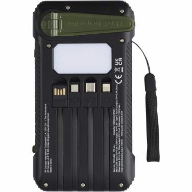 Logotrade promotional giveaway picture of: Soldy 10.000 mAh RCS recycled plastic solar dynamo power bank 