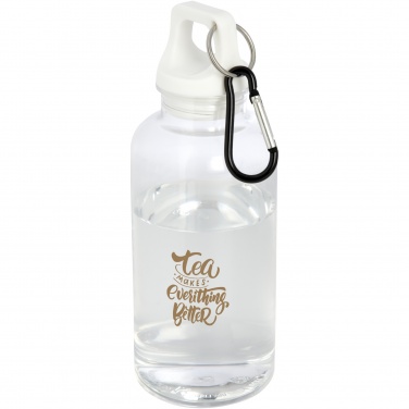 Logo trade corporate gift photo of: Oregon 400 ml RCS certified recycled plastic water bottle with carabiner