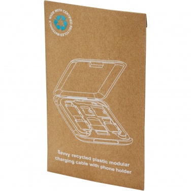 Logotrade promotional gift picture of: Savvy recycled plastic modular charging cable with phone holder