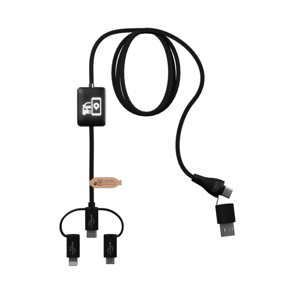 Logo trade promotional merchandise image of: SCX.design C48 CarPlay 5-in-1 charging cable 