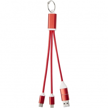Logotrade promotional giveaways photo of: Metal 4-in-1 recycled aluminium charging cable with keychain