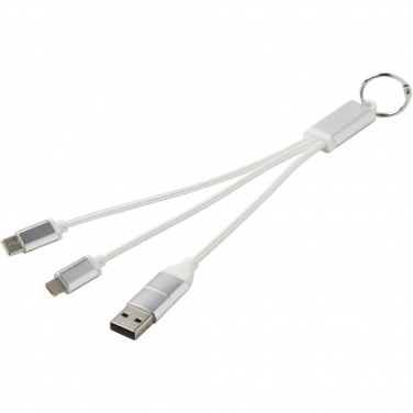 Logotrade business gifts photo of: Metal 4-in-1 recycled aluminium charging cable with keychain