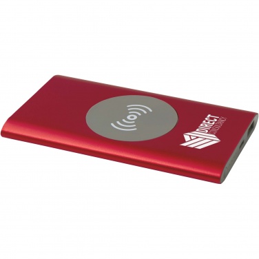 Logo trade corporate gifts image of: Juice 4000 mAh Type-C recycled aluminium wireless power bank 