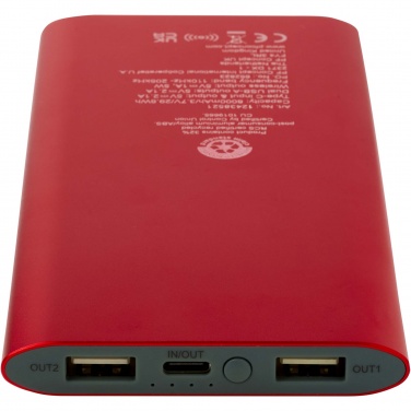 Logotrade business gifts photo of: Juice 8000 mAh Type-C recycled aluminium wireless power bank
