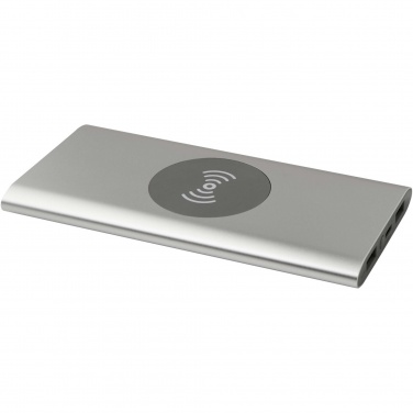 Logo trade promotional merchandise image of: Juice 8000 mAh Type-C recycled aluminium wireless power bank
