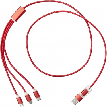 Logo trade promotional giveaways image of: Versatile 5-1 recycled aluminium charging cable