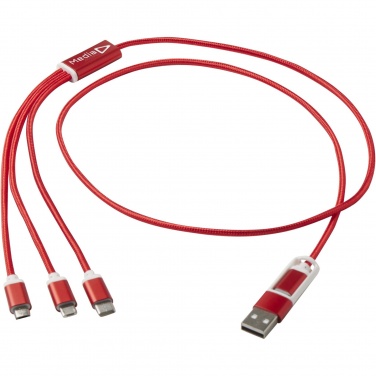 Logo trade promotional giveaway photo of: Versatile 5-1 recycled aluminium charging cable