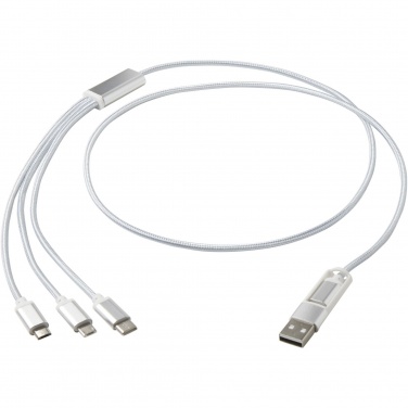 Logo trade promotional gifts picture of: Versatile 5-1 recycled aluminium charging cable