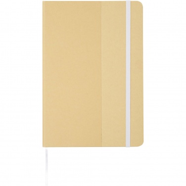 Logo trade promotional merchandise photo of: Nelida A5 recycled cardboard hard cover notebook