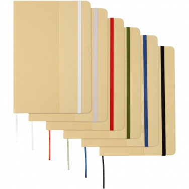 Logo trade promotional merchandise picture of: Nelida A5 recycled cardboard hard cover notebook