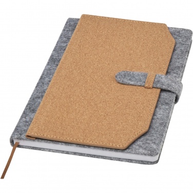 Logotrade promotional products photo of: Viviana A5 recycled felt and cork notebook