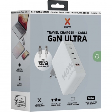 Logotrade promotional gift picture of: Xtorm XVC2140 GaN Ultra 140W travel charger with 240W USB-C PD cable
