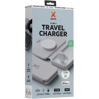 Logo trade advertising product photo of: Xtorm XWF31 15W foldable 3-in-1 wireless travel charger