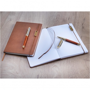 Logo trade promotional giveaway photo of: Legato A5 notebook and rollerball pen set 