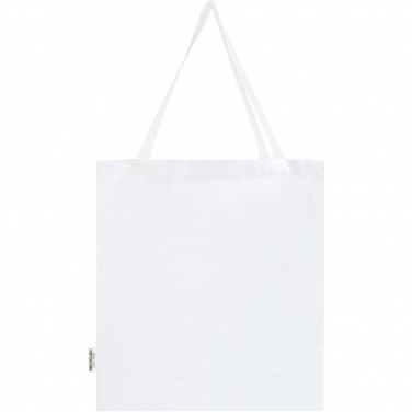 Logo trade corporate gifts picture of: Madras 140 g/m² GRS recycled cotton gusset tote bag