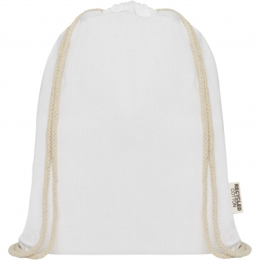 Logo trade promotional products image of: Oregon 140 g/m² GRS recycled cotton drawstring bag