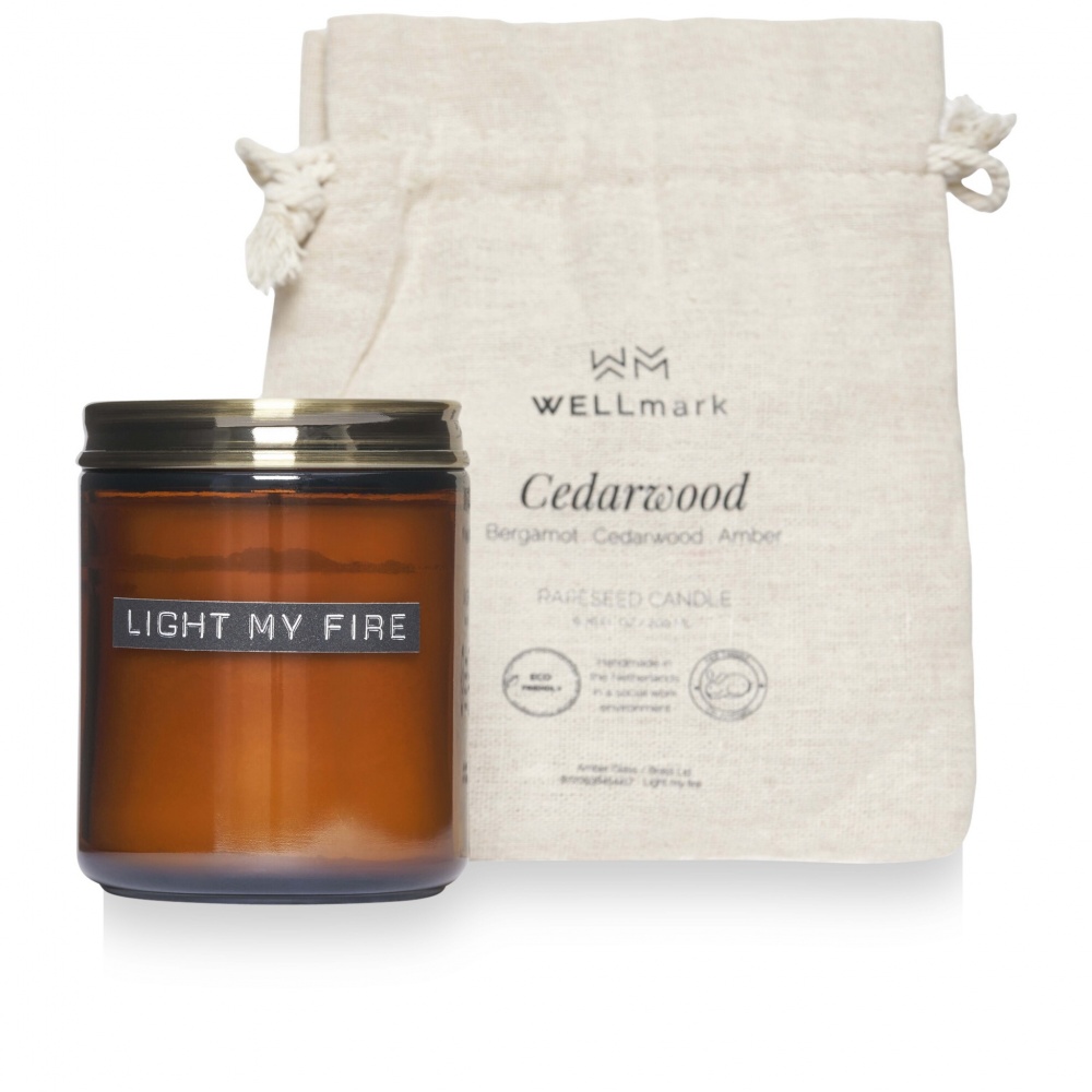 Logotrade corporate gift picture of: Wellmark cedar wood scented candle medium