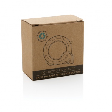 Logotrade corporate gift image of: RCS recycled plastic 3M/16 mm tape with stop button