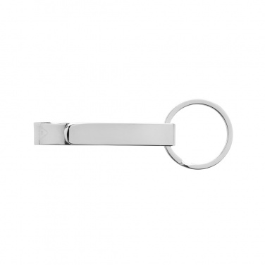 Logotrade promotional item image of: RCS recycled zinc alloy bottle opener keychain