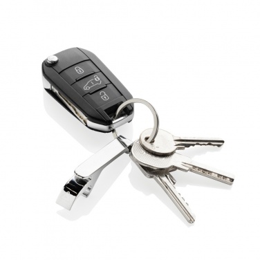 Logotrade corporate gift picture of: RCS recycled zinc alloy bottle opener keychain