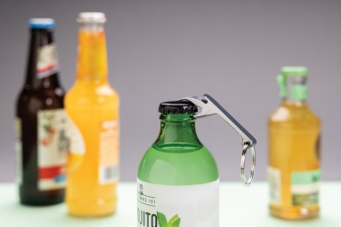 Logo trade promotional products image of: RCS recycled zinc alloy bottle opener keychain