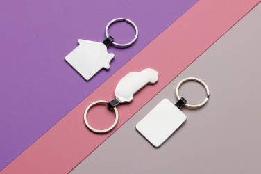 Logo trade promotional products image of: RCS recycled zinc alloy house keyring