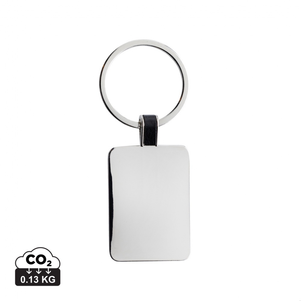Logotrade promotional gift picture of: RCS recycled zinc alloy rectangle keyring