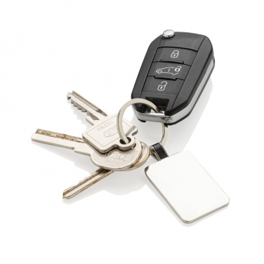 Logo trade corporate gifts picture of: RCS recycled zinc alloy rectangle keyring