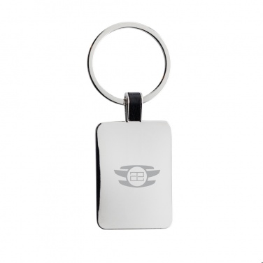 Logotrade promotional product image of: RCS recycled zinc alloy rectangle keyring