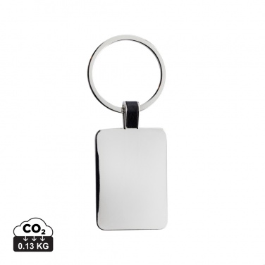 Logo trade promotional products image of: RCS recycled zinc alloy rectangle keyring