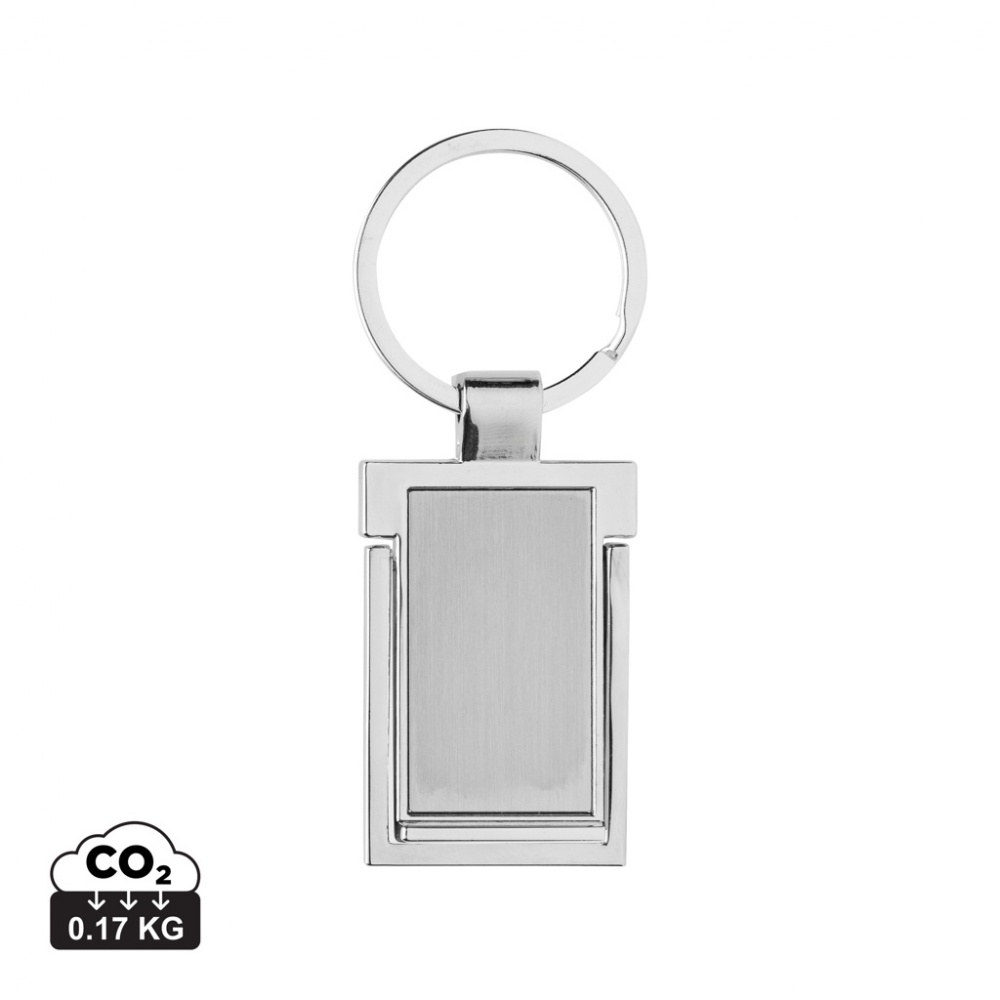 Logo trade promotional products image of: RSC recycled zinc alloy phone stand keychain