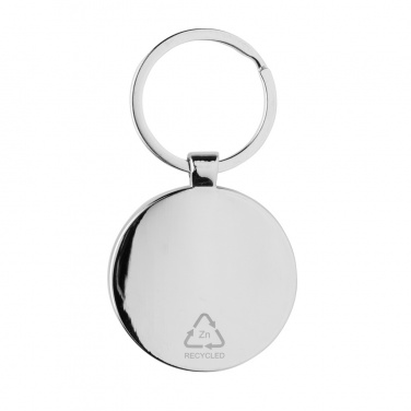 Logo trade promotional item photo of: RCS recycled zinc alloy round keychain with bamboo