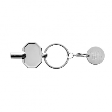 Logotrade promotional merchandise picture of: RCS recycled zinc alloy radiator key keychain with coin