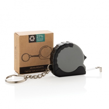 Logo trade promotional items picture of: MeasureMate RCS reycled ABS 1 meter tape keychain