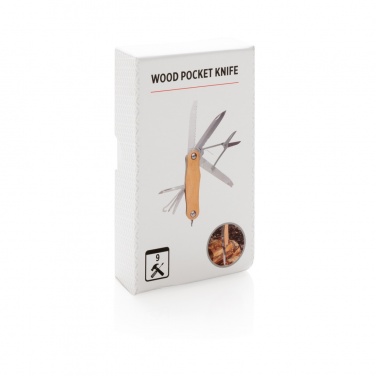 Logo trade promotional items image of: Wood pocket knife